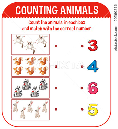 Worksheet design for counting animals Worksheet design for counting animals 90560216