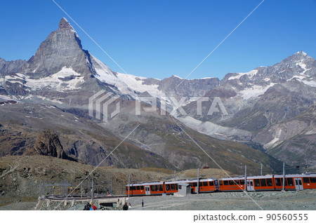 Swiss Alps Matterhorn and mountain railway 90560555