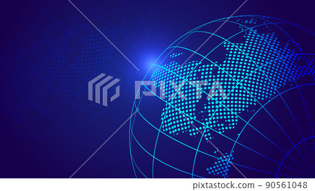 Space starry sky, Earth dawn, Deep indigo technology Effective earth vector element 90561048