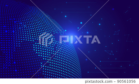 Space starry sky, Earth dawn, Deep indigo technology Effective earth vector element 90561056