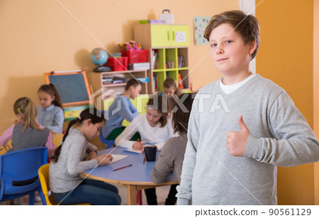 Portrait of schoolboy and children 90561129