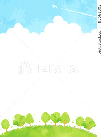 Mountain forest and blue sky landscape illustration 90561302