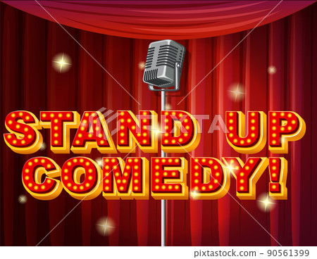 Stand up comedy logo with microphone Stand up comedy logo with microphone 90561399