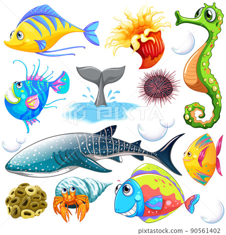 Different types of sea animals Different types of sea animals 90561402