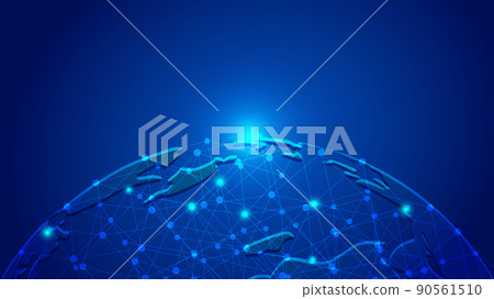 Space starry sky, black line contact, indigo color world network technology background Space starry sky, black line contact, indigo color world network technology background 90561510
