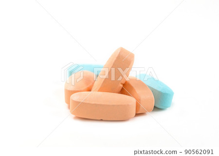 Pills on white background 90562091