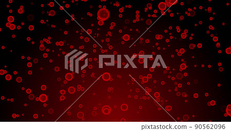 Image of red bubbles falling on dark red background Image of red bubbles falling on dark red background 90562096