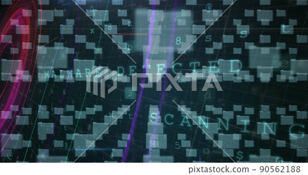 Image of security padlock and data processing over black background Image of security padlock and data processing over black background 90562188