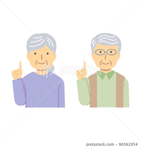 指向高級女性男性材料的插圖 90562854