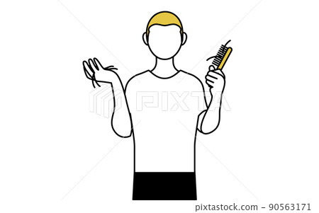 AGA 男性型禿髮因與刷子纏繞的脫髮而震驚 AGA 男性型禿髮因與刷子纏繞的脫髮而震驚 90563171