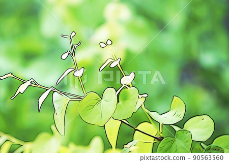 柔和的“陽光，清新的綠色生態形象”插圖圖像 90563560