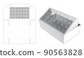 Packaging box die cut template and 3D mockup 90563828