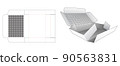 Packaging box die cut template and 3D mockup 90563831