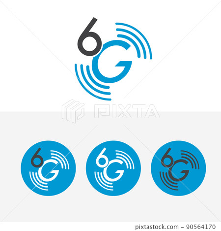6G logo network connection. Flat design 6G symbol and 6G icon, network technology icon. new generation networks. vector design 6G logo network connection. Flat design 6G symbol and 6G icon, network technology icon. new generation networks. vector design 90564170