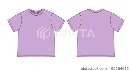 Apparel technical sketch unisex t shirt. T-shirt design template. 90564615