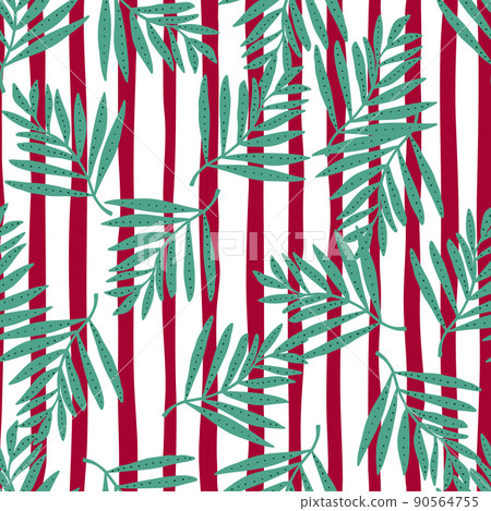 Creative tropical palm leaves seamless pattern. Jungle leaf wallpaper. Botanical floral background. Exotic plant backdrop. 90564755