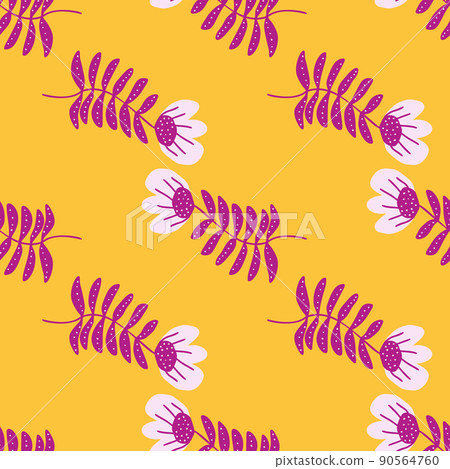 Stylized folk flower seamless pattern. Hand drawn elegant botanical illustration. Stylized folk flower seamless pattern. Hand drawn elegant botanical illustration. 90564760