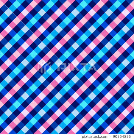 Seamless pattern. Classical cell diagonally. Contrasting pink and blue diagonal lines on a dark blue background. Seamless pattern. Classical cell diagonally. Contrasting pink and blue diagonal lines on a dark blue background. 90564856