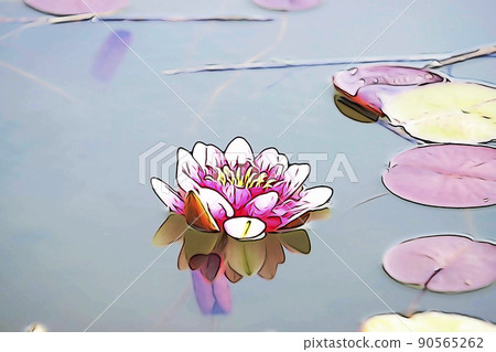Pastel style "water lily" illustration image 90565262