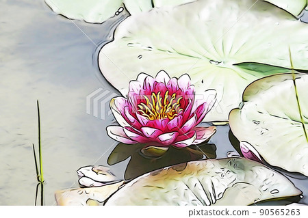 Pastel style "water lily" illustration image 90565263
