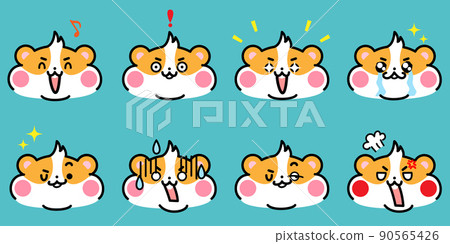 Cute hamster illustration set with various facial expressions 90565426