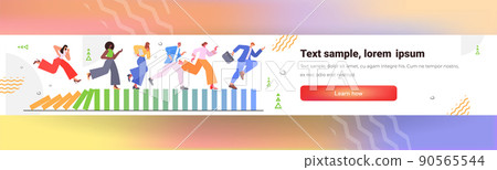 people running on falling dominos solving problem domino effect crisis management chain reaction finance intervention 90565544