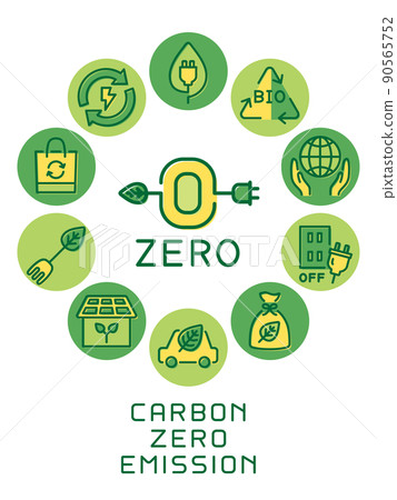 Zero emission round frame logo Zero emission round frame logo 90565752