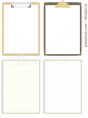 Binder clipboard notebook notebook A4 size vertical illustration set Binder clipboard notebook notebook A4 size vertical illustration set 90566219