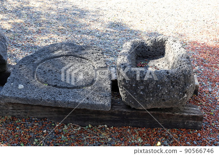 the ruins of a large Byzantine monastery Kursi on the shores of Lake Tiberias, on the western slope of the Golan Heights. 90566746