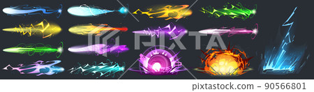 Vfx Gun Effect, Space Blasters Ray, Bomb Explosion - Stock Illustration ...