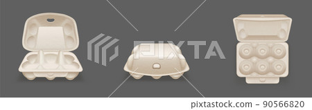 Empty carton egg tray, blank box package mockup 90566820