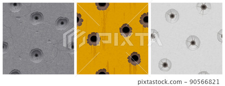 Wall textures with bullet holes of gun shots 90566821