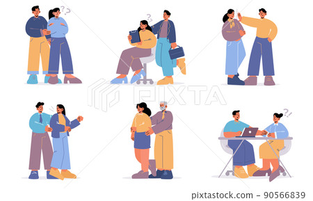 Sexual harassment at work concept, employee abuse, Sexual harassment at work concept, employee abuse, 90566839