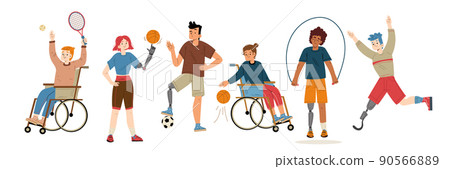 Sport athlete people with different disabilities 90566889