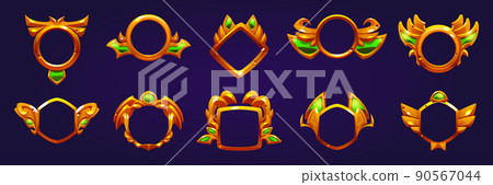 Golden award badges, game avatar frames 90567044