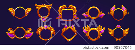 Golden award badges, game avatar frames Golden award badges, game avatar frames 90567045