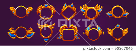 Golden award badges, game avatar frames Golden award badges, game avatar frames 90567046