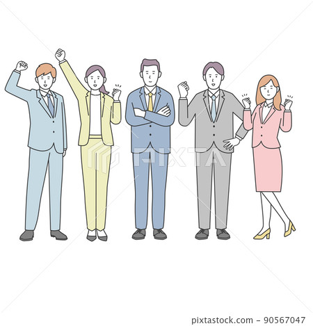 一個由 5 人組成的積極進取的業務團隊 1 一個由 5 人組成的積極進取的業務團隊 1 90567047