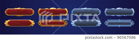 Wooden buttons with gold and silver frames - Stock Illustration ...