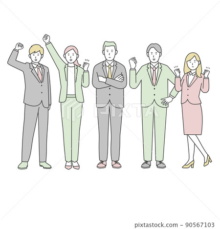 A motivated business team of 5 people 2 90567103
