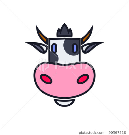 Icon of cow head. Design element for logo, label, sign, poster, t shirt. Vector illustration 90567218