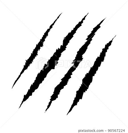 Claws scratch on white background. Design element for logo, label, sign, poster, t shirt. Vector illustration 90567224