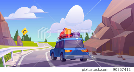 Road trip by car at summer vacation, holidays 90567411
