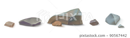 Boulders, stones, hard rock rubbles - Stock Illustration [90567442] - PIXTA