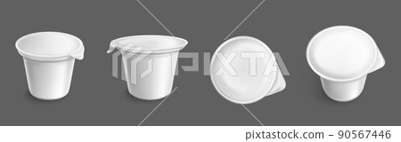 White plastic container for yogurt 90567446
