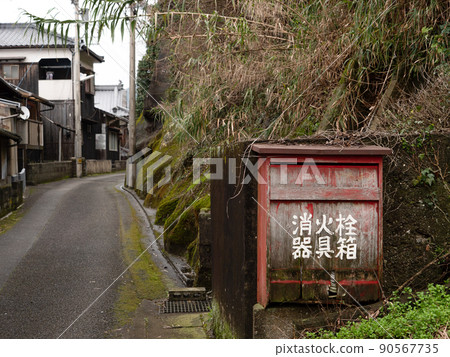 The old streets of Shimonada. Retro fire hydrant. 90567735