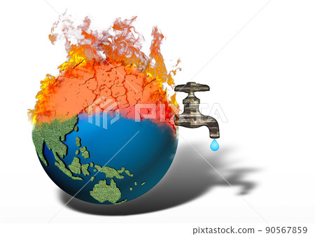 3d 用環境問題的概念描繪脆弱的地球 90567859