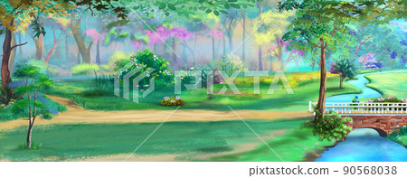 Pathway in a public park Pathway in a public park 90568038