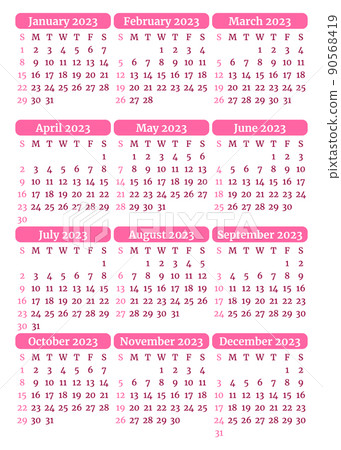 Monthly calendar template for 2023 year. Week Starts on Sunday Monthly calendar template for 2023 year. Week Starts on Sunday 90568419