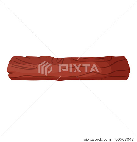 Wood log isolated on white background. Textured detailed clipart, boulder. Flat vector illustration 90568848